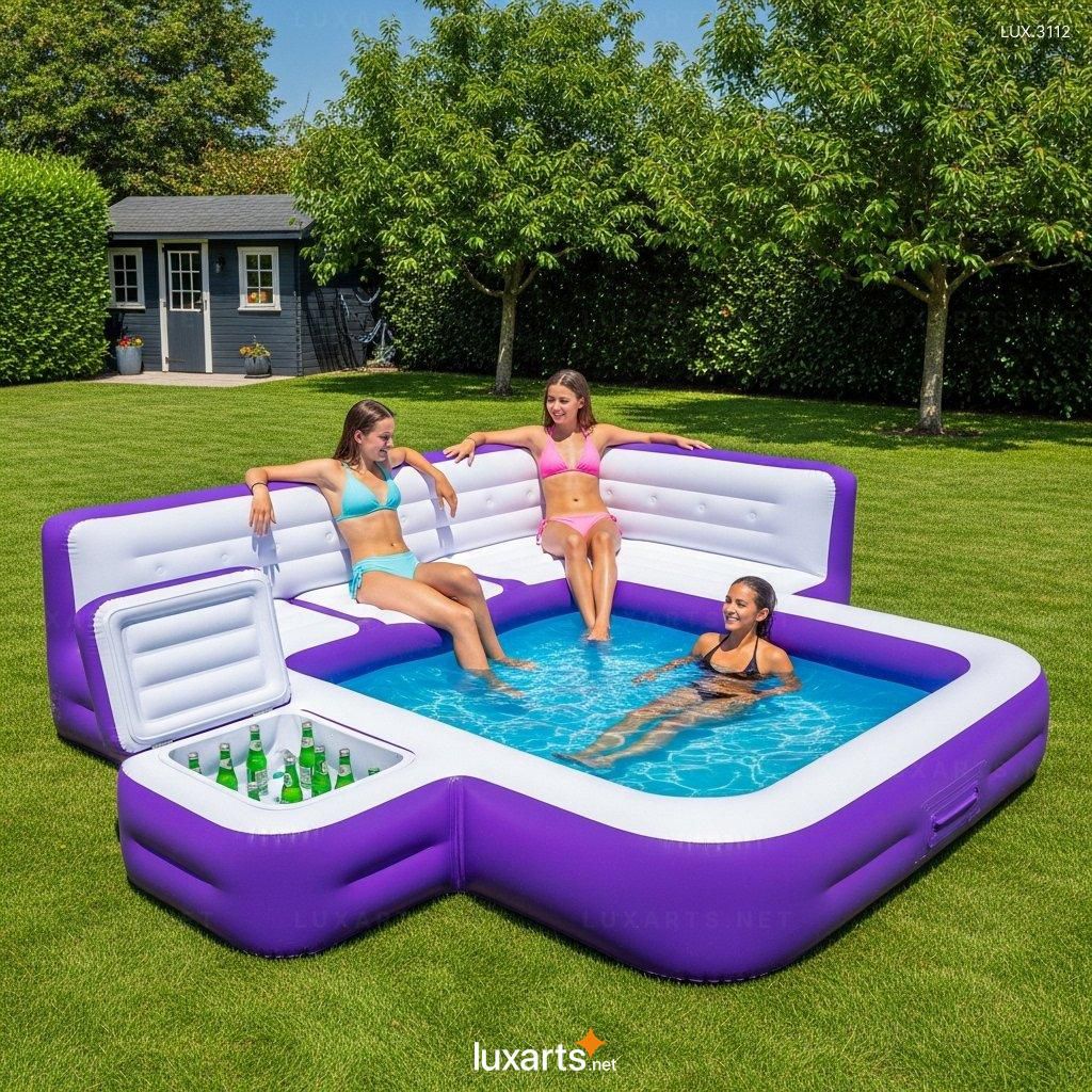 Inflatable Pool with Integrated Lounge and Cooler